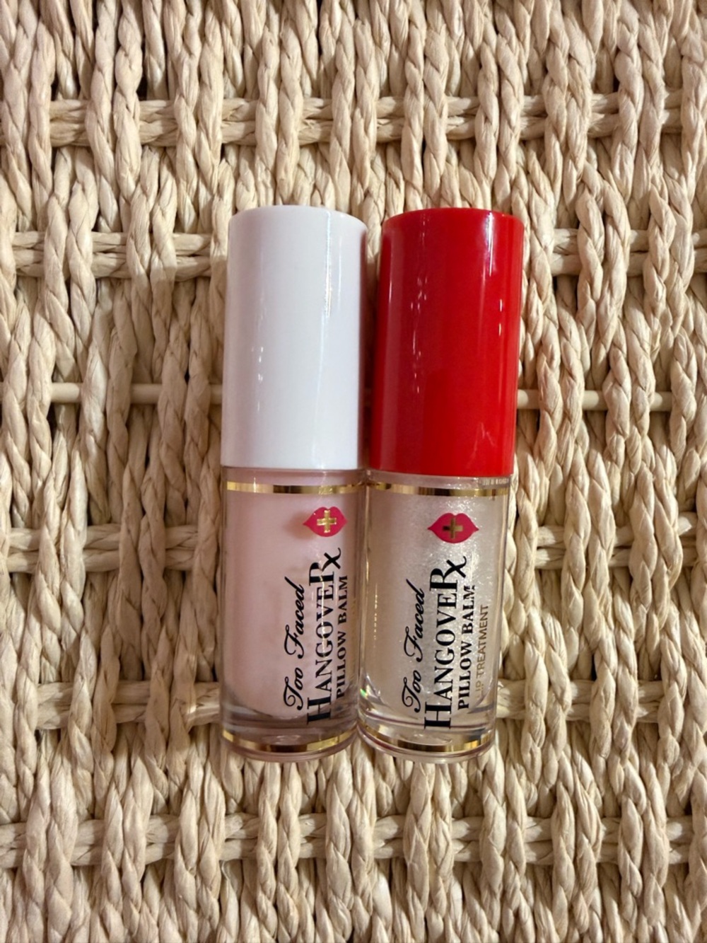 BUNDLE SALE 5/$20 
Too Faced Hangover Pillow Balm Duo — White/Cream & Red